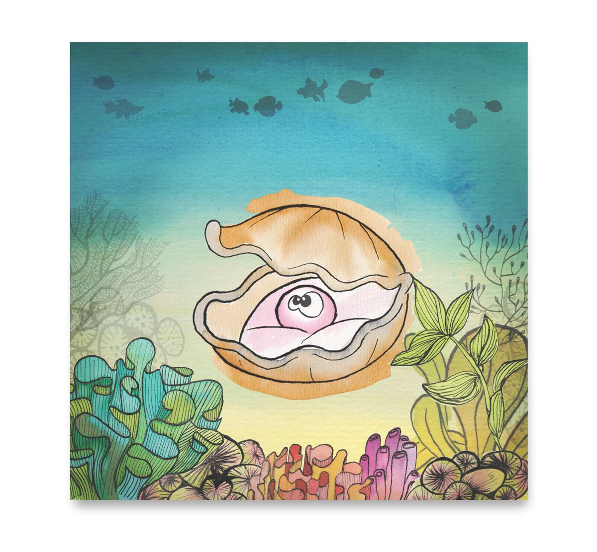 Handgemaakte wenskaart - Oyster - Mags Up Your Mind